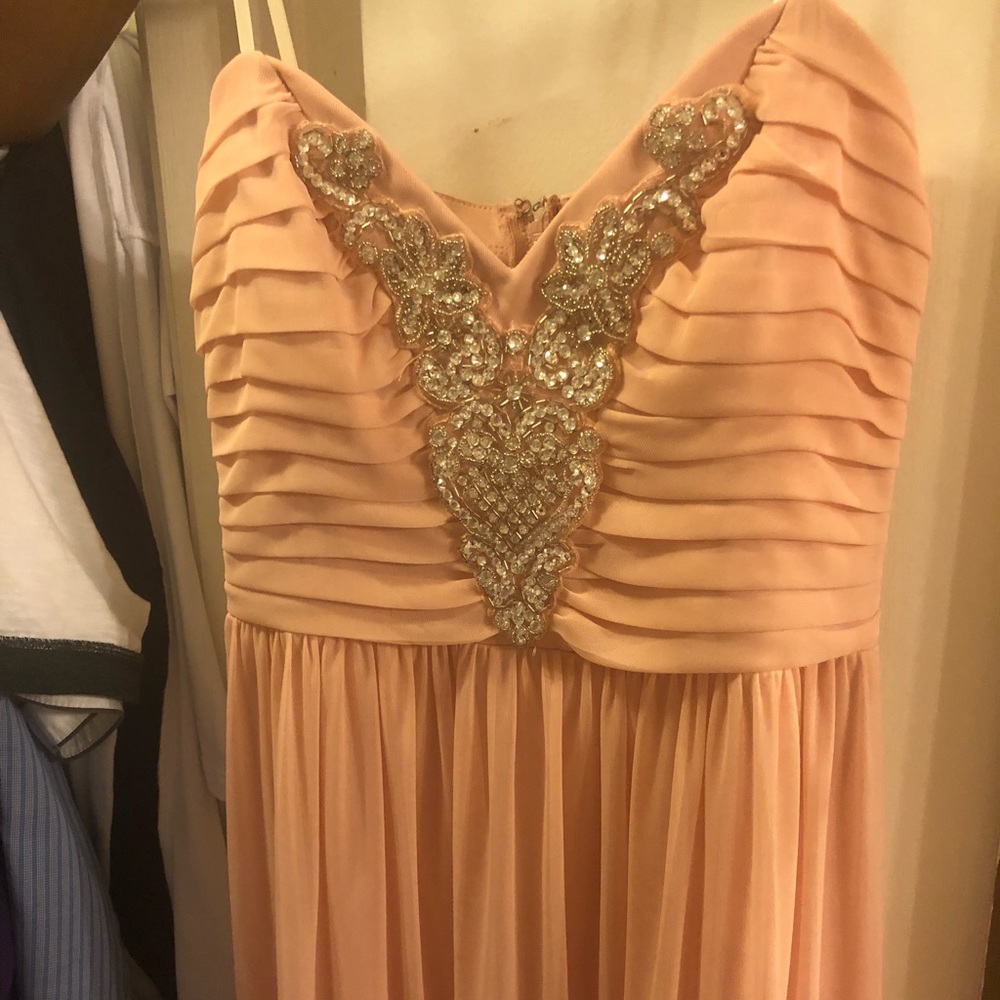 Strapless pink long dress